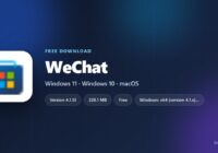 WeChat logo with version, size and supported systems