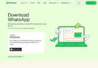 WhatsApp's official Download page with a Windows desktop app card