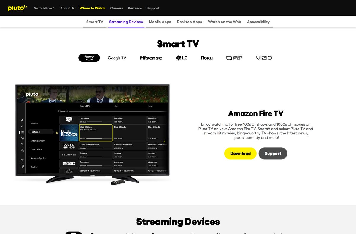 Official Where to Watch page listing desktop, mobile and TV apps