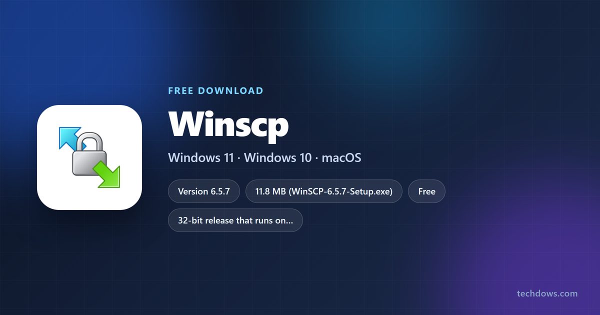 WinSCP version, Windows support and license at a glance