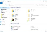 Windows 10 Quick access page listing frequent folders and recent files