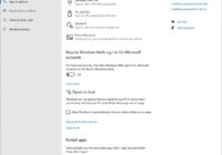 Windows 10 Sign-in options page with the Dynamic lock checkbox