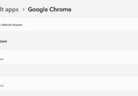 Windows 11 Default apps page for Google Chrome with Set default button