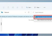 Windows 11 File Explorer Network banner turning on discovery and sharing