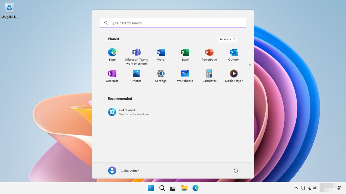 Windows 11 SE Start menu with its default curated app tiles