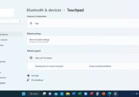 Windows 11 Touchpad settings page under Bluetooth & devices, with Taps listed