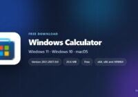 Windows Calculator icon with version, download size and supported systems