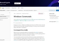Windows Commands reference page on Microsoft Learn listing command syntax