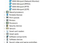Windows Device Manager showing an iPhone listed under USB devices, not network adapters