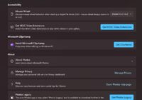 Windows Photos Settings page with Install Clipchamp and Photos Legacy options