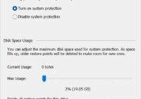 Windows System Protection dialog with the Turn on option selected