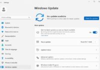 Windows Update settings page with the Pause updates dropdown set to one week