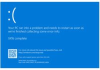 Windows blue screen with a QR code and a stop code before restarting