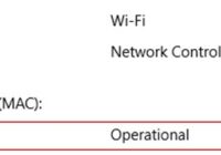 Windows network adapter properties showing Status as Operational