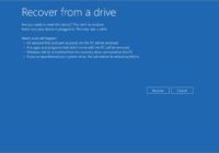 Windows recovery screen confirming reinstall from a connected USB recovery drive