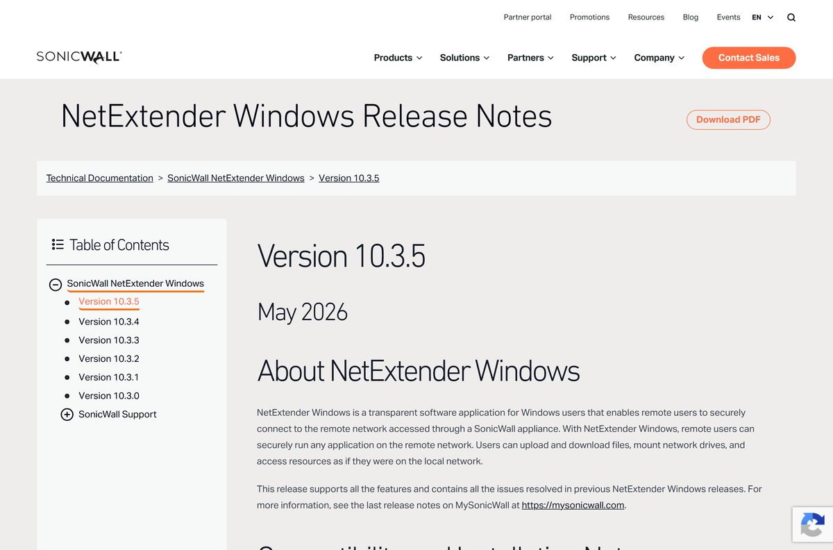 Release notes page listing the 32-bit, 64-bit and ARM64 Windows builds