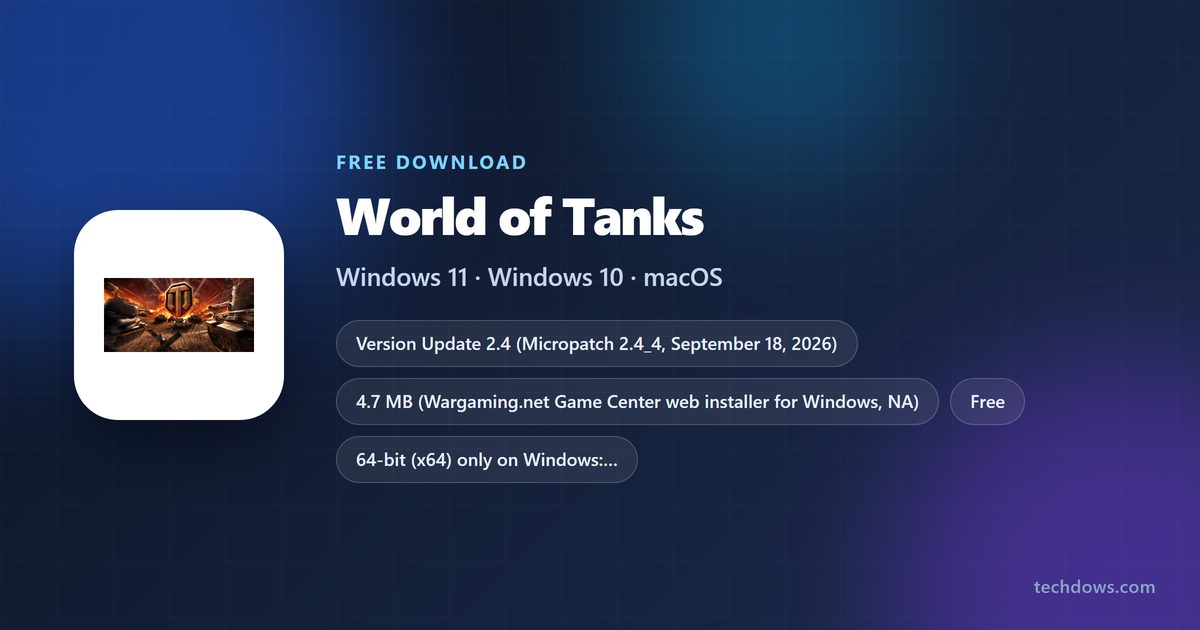 World of Tanks price, size and Windows requirements at a glance