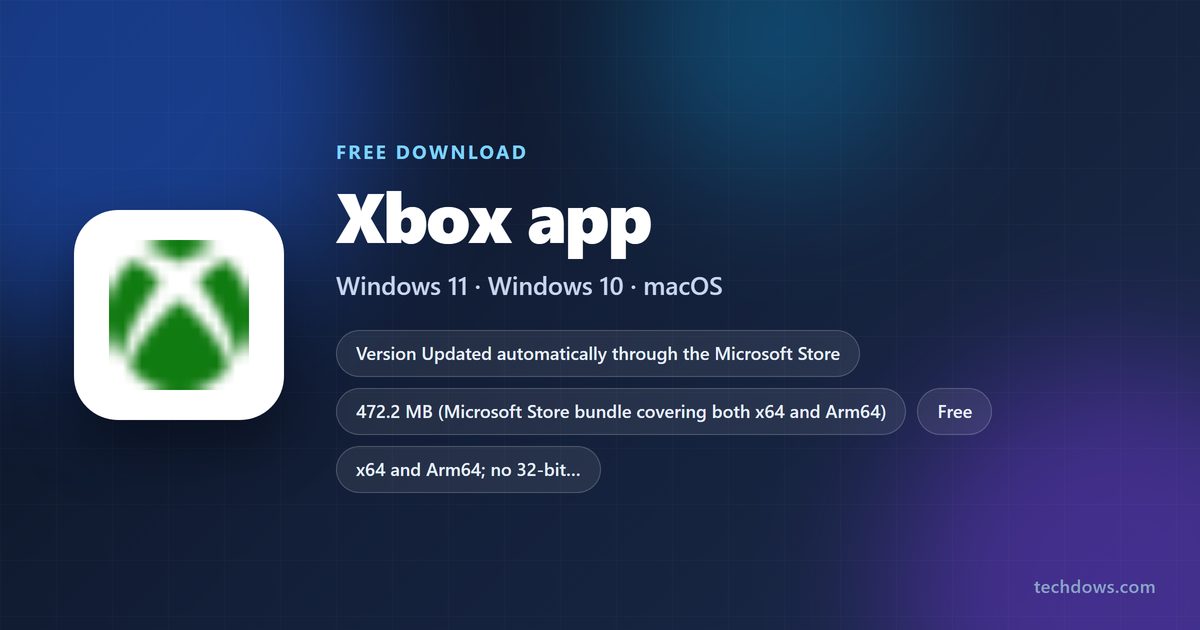 Xbox app licence, download size and supported Windows builds at a glance