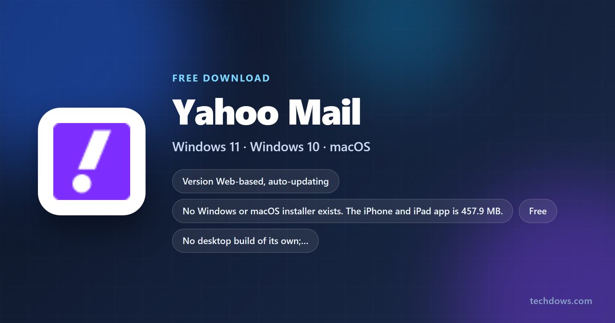 Yahoo Mail price, platforms and app size at a glance