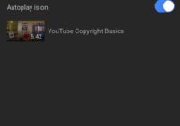 YouTube app queue screen with the Autoplay toggle switched on