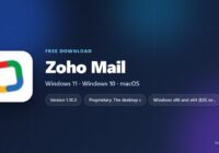 Zoho Mail logo beside the build number and supported systems
