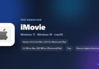 iMovie specification card showing version, download size and supported systems