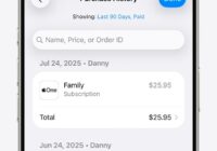 iPhone App Store Purchase History screen showing recent subscription charges