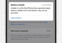 iPhone Battery Health alert stating it cannot verify a genuine Apple battery