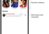 iPhone Calls tab with Favorites and a Recents call list