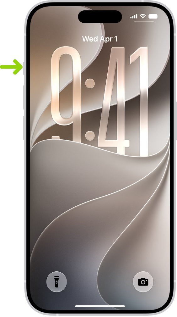 iPhone Lock Screen with Flashlight and Camera shortcuts at the bottom