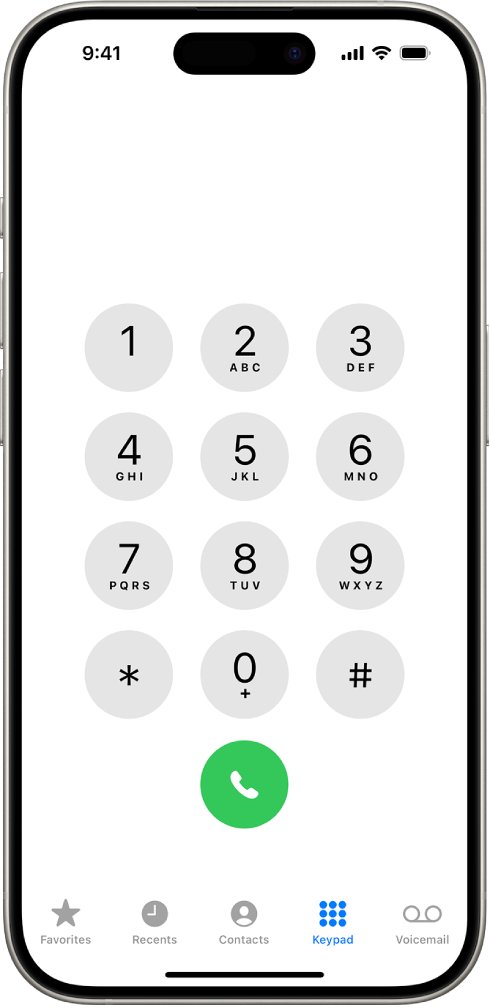 iPhone Phone app tab bar with a separate Recents tab