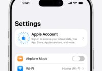 iPhone Settings screen with the Apple Account entry at the top