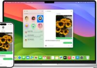 iPhone and MacBook showing the same forwarded text conversation