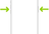 iPhone diagram with arrows at the side and volume buttons