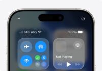 iPhone status bar and Control Center showing SOS only next to Wi-Fi