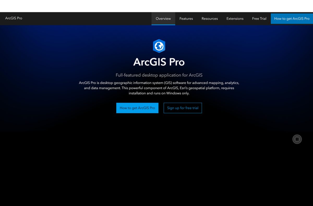 ArcGIS Pro download page on the official site
