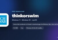 thinkorswim card with installer sizes and supported systems