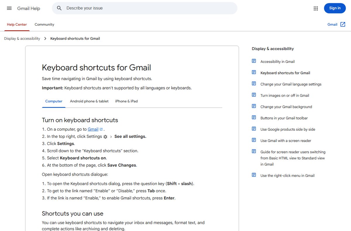 101 Gmail keyboard shortcuts and hotkeys (2026)