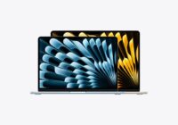 13-inch and 15-inch MacBook Air models standing side by side