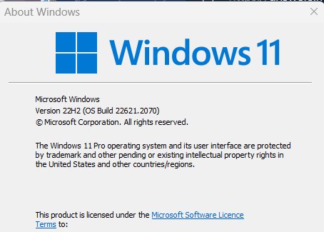 About Windows box showing the Windows 11 version and OS build