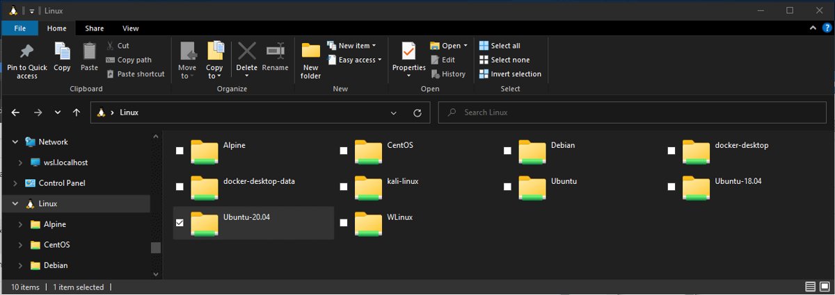 Access Linux file system from Windows File Explorer with WSL distro folders
