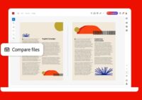 Acrobat Compare files tool showing two versions of a document side by side
