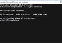 Administrator Command Prompt running sfc /scannow with verification progress