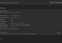 Advanced display information listing HDR certification as Not found
