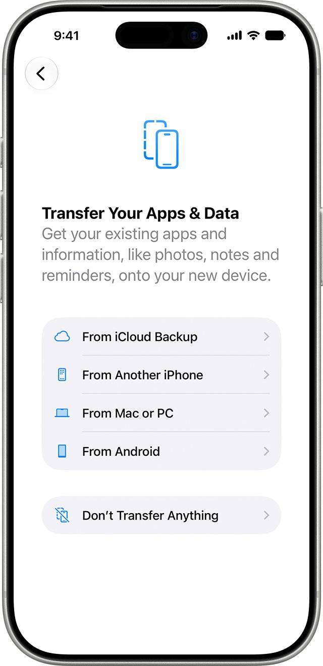 After you factory reset a locked iPhone, restore from iCloud Backup or Mac