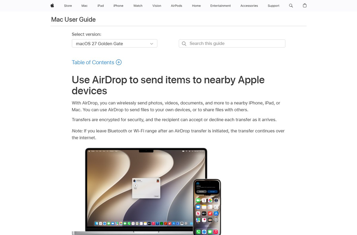 AirDrop pictures from Mac to iPhone with the Accept prompt shown