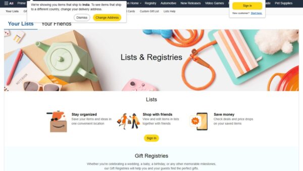 How to create, share, and search Amazon shopping list