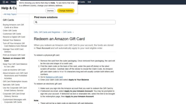 How to add Amazon gift voucher to my account