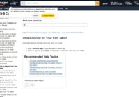 Amazon help page for installing an app on a Fire tablet