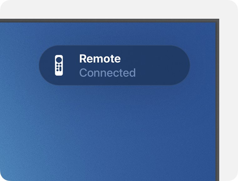 Apple TV screen notification reading Remote Connected